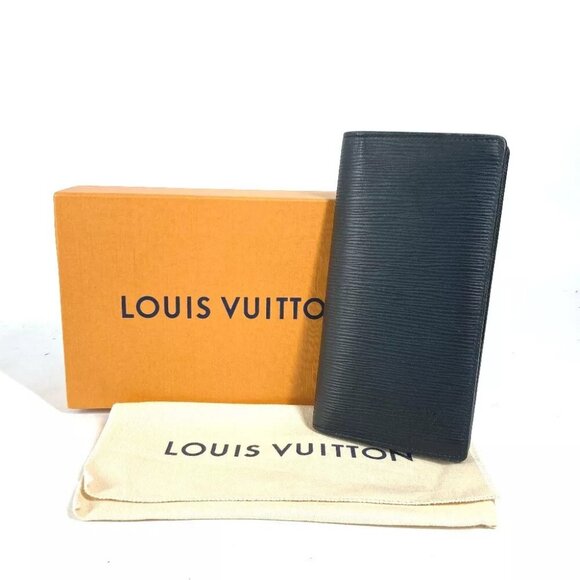 LOUIS VUITTON M60622 Epi Portefeuille Brazza bifold Long Wallet Noir Black - Picture 1 of 16